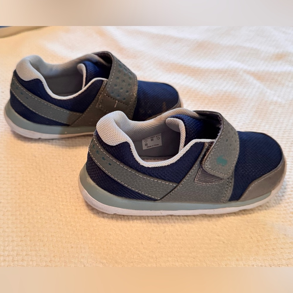 SEE KAI RUN Ryder FlexiRun Blue & Grey Toddler Kids Sneakers Velcro Tennis Shoes - Picture 10 of 16
